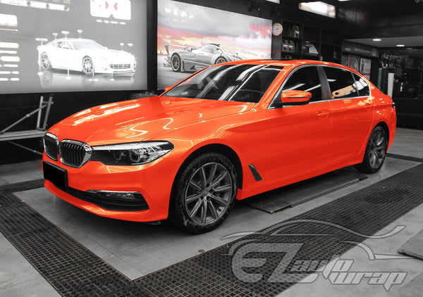 Super Gloss Metallic Orange Vinyl Wrap