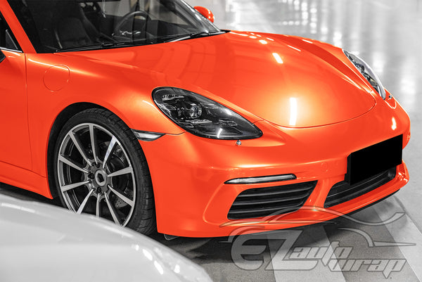 Super Gloss Metallic Orange Vinyl Wrap