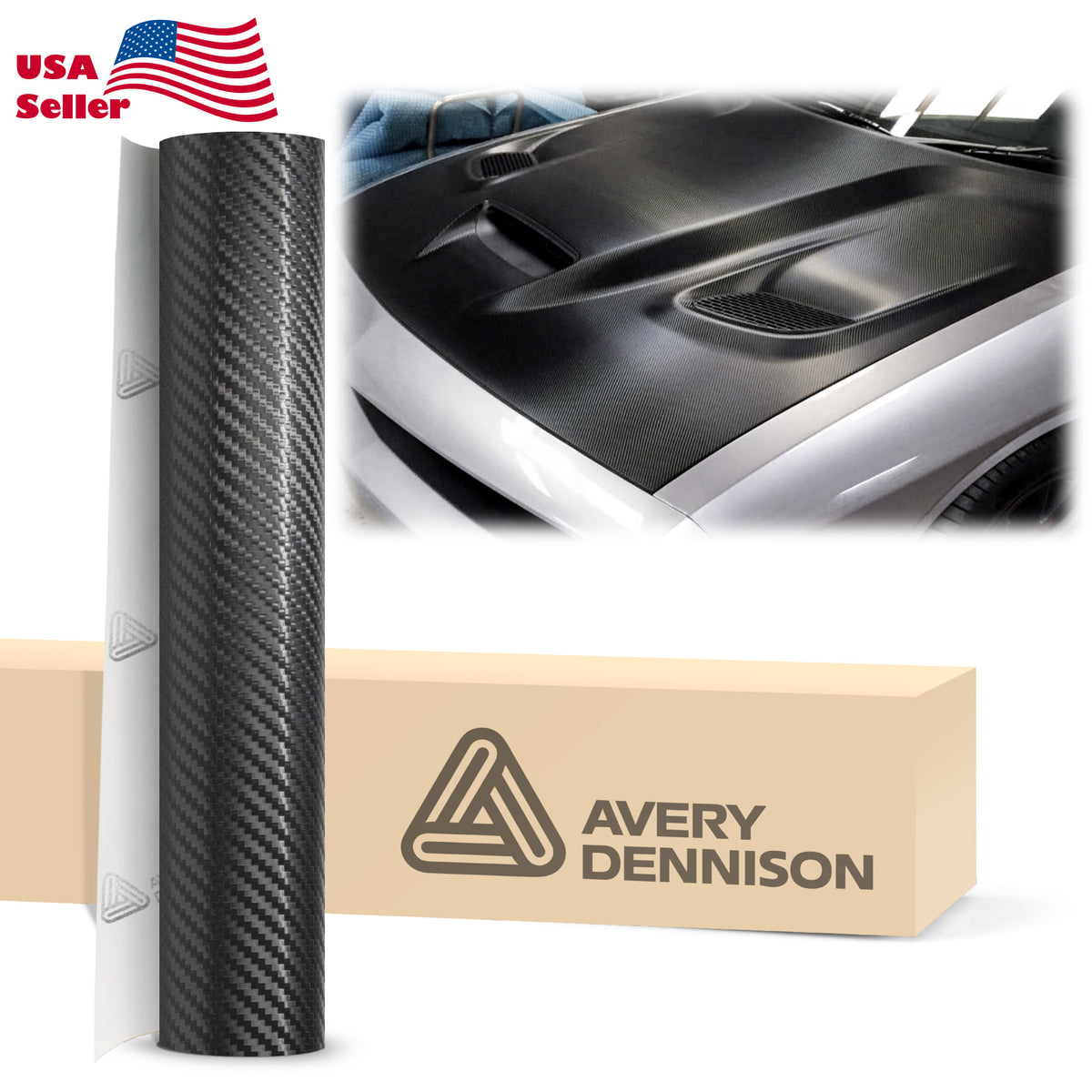 Avery Dennison Carbon Fiber Textured Black SW900 Vinyl Wrap