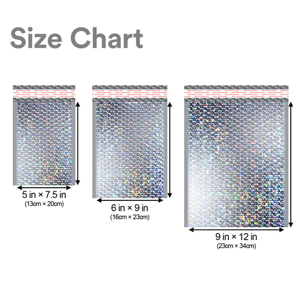 Holographic Glamour Bubble Mailer Mailing Shipping Multipurpose Waterproof  Durability Envelopes Bags