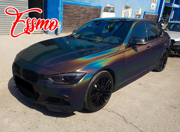 PET Laser Flip Gloss Rainbow Gray Vinyl Wrap