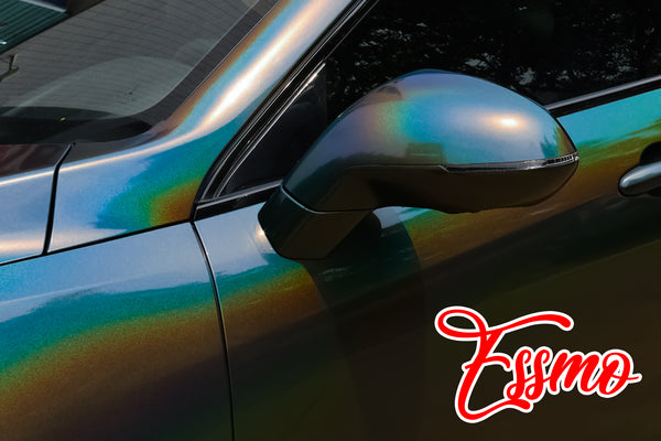 PET Laser Flip Gloss Rainbow Gray Vinyl Wrap