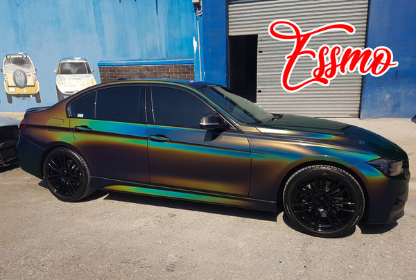 PET Laser Flip Gloss Rainbow Gray Vinyl Wrap