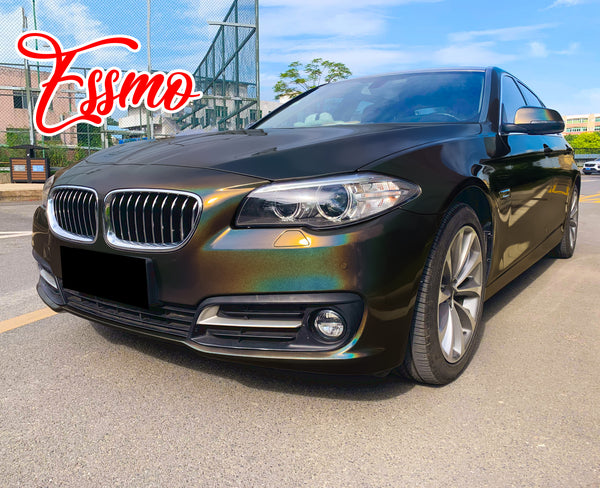 PET Laser Flip Gloss Rainbow Gray Vinyl Wrap