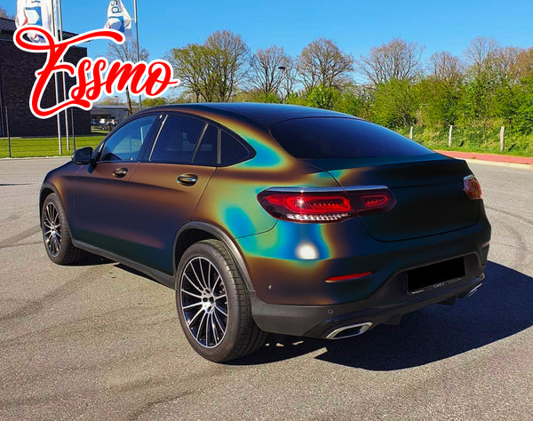 PET Laser Flip Gloss Rainbow Gray Vinyl Wrap