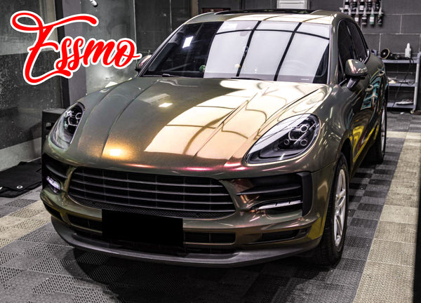 PET Galaxy Dust Gloss Phantom Gray Red Color Shift Vinyl Wrap