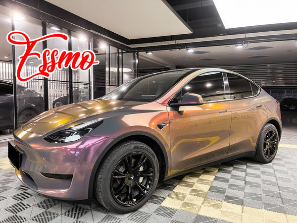 PET Galaxy Dust Gloss Phantom Gray Red Color Shift Vinyl Wrap