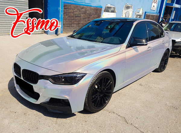 PET Laser Flip Gloss White Vinyl Wrap