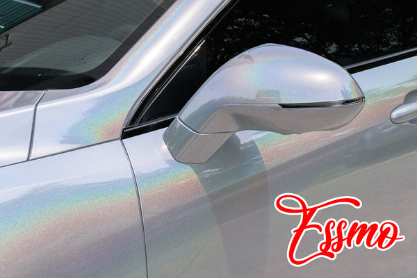PET Laser Flip Gloss White Vinyl Wrap