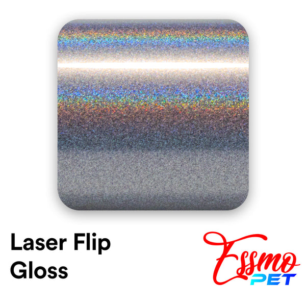 PET Laser Flip Gloss Silver Vinyl Wrap