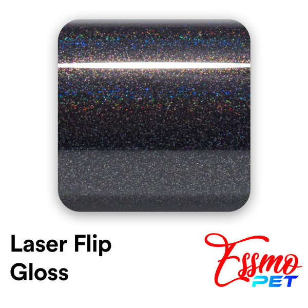 PET Laser Flip Gloss Black Vinyl Wrap