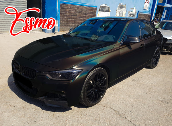 PET Laser Flip Gloss Black Vinyl Wrap