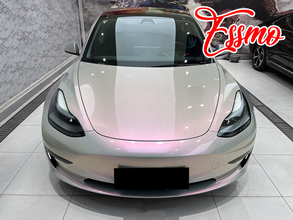 PET Space Candy Gloss Gray Red Vinyl Wrap