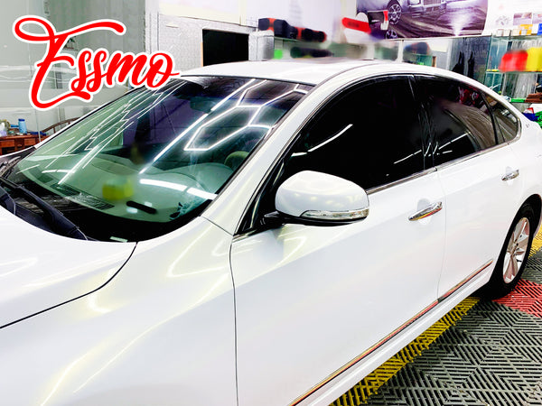 PET Galaxy Dust Gloss White Gold Color Shift Vinyl Wrap