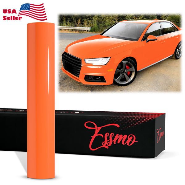 PET Super Gloss Flame Orange Vinyl Wrap
