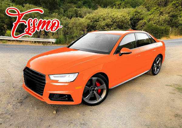 PET Super Gloss Flame Orange Vinyl Wrap
