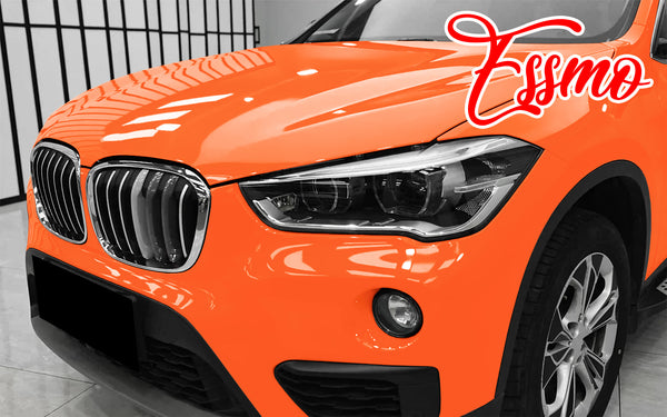 PET Super Gloss Flame Orange Vinyl Wrap