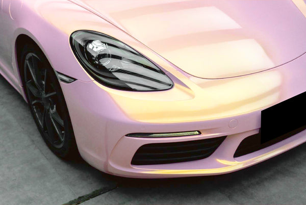 PET Space Candy Gloss Glaze Pink Gold Vinyl Wrap