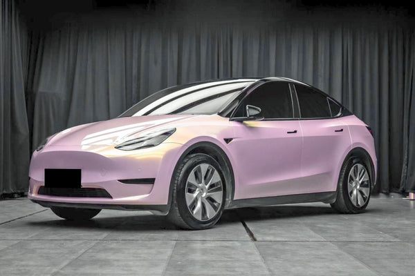 PET Space Candy Gloss Glaze Pink Gold Vinyl Wrap