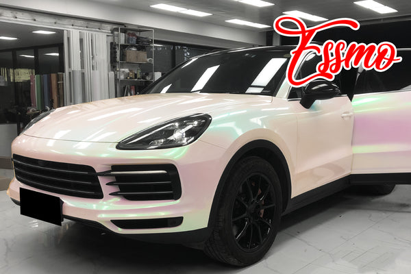 PET Galaxy Dust Gloss Aurora White Color Shift Vinyl Wrap