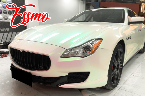 PET Galaxy Dust Gloss Aurora White Color Shift Vinyl Wrap