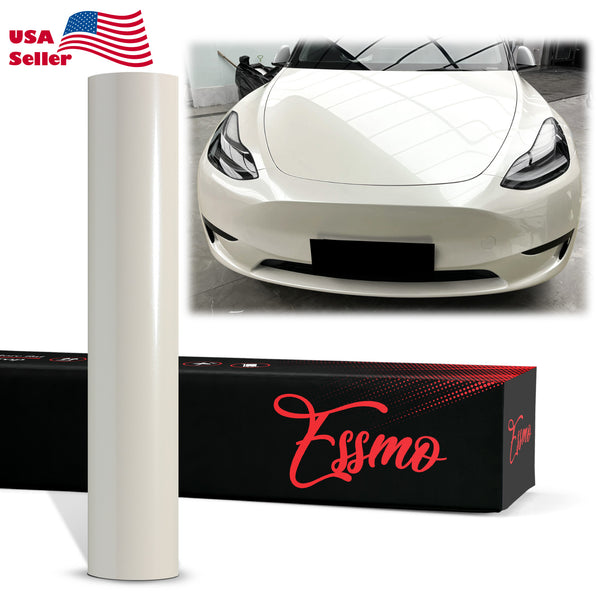 PET Super Gloss Metallic Shell White Vinyl Wrap
