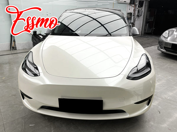 PET Super Gloss Metallic Shell White Vinyl Wrap