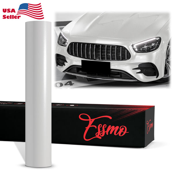 PET Super Gloss Metallic Pearl White Vinyl Wrap