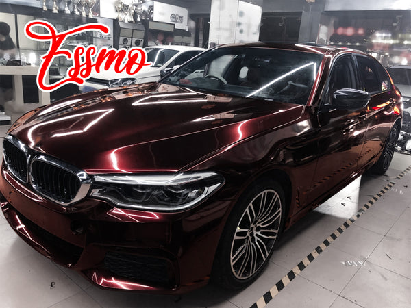 PET Super Gloss Metallic Rose Black Vinyl Wrap