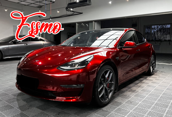 PET Super Gloss Metallic Cherry Red Vinyl Wrap