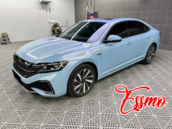 PET Super Gloss Metallic Crystal Blue Vinyl Wrap