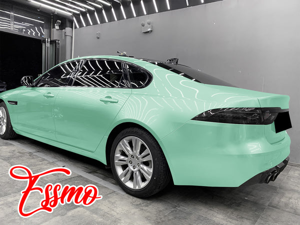 PET Super Gloss Pearlescent Emerald White Vinyl Wrap