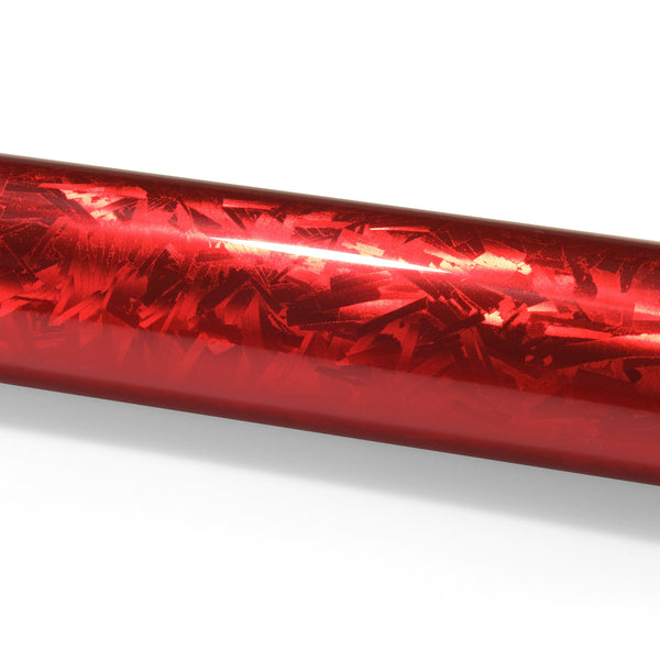 24K Chopped Forged Carbon Fiber Gloss Red Vinyl Wrap