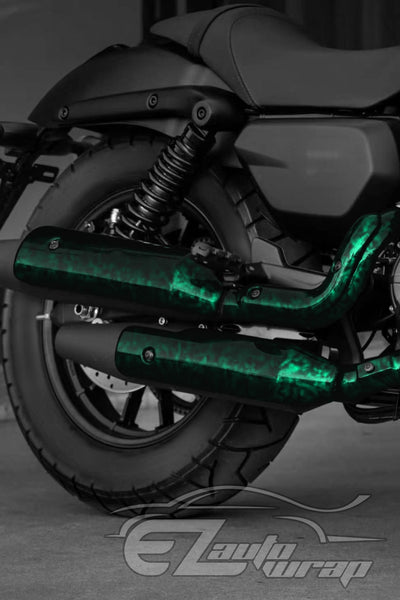 24K Chopped Forged Carbon Fiber Gloss Midnight Green Vinyl Wrap