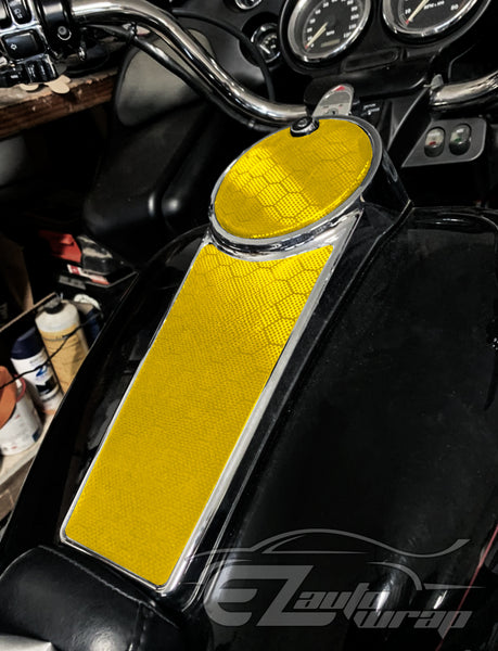 Honeycomb Carbon Fiber Satin Gold Hex Vinyl Wrap