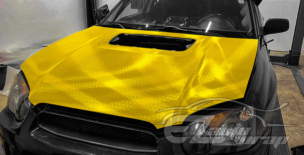 Honeycomb Carbon Fiber Satin Gold Hex Vinyl Wrap