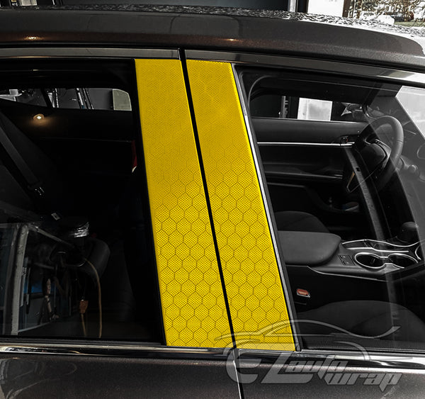 Honeycomb Carbon Fiber Satin Gold Hex Vinyl Wrap