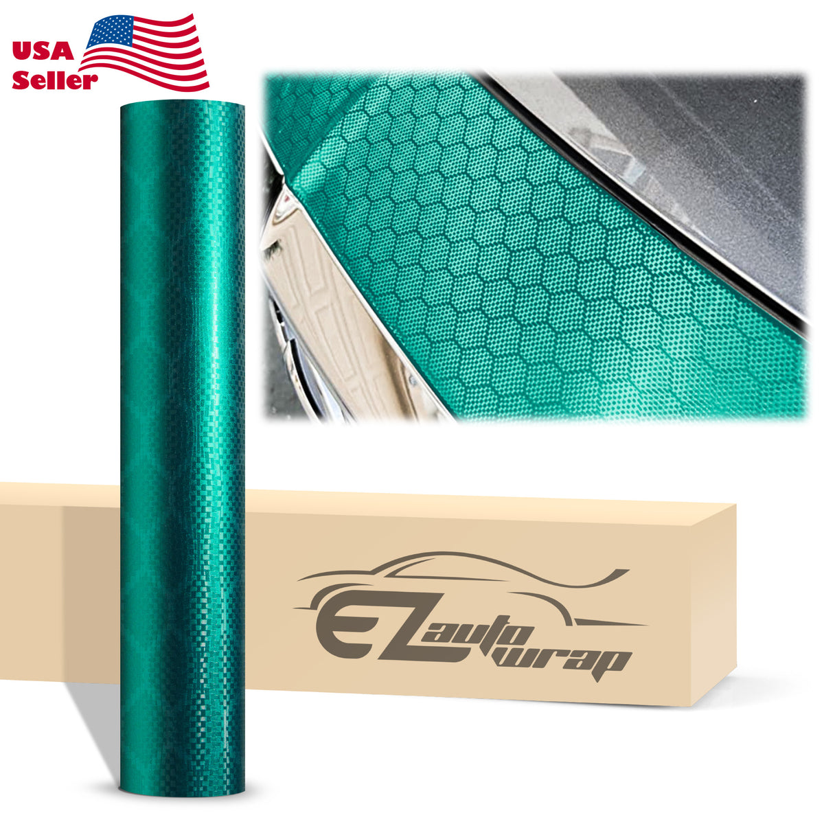 Honeycomb Carbon Fiber Satin Teal Hex Vinyl Wrap – EzAuto Wrap