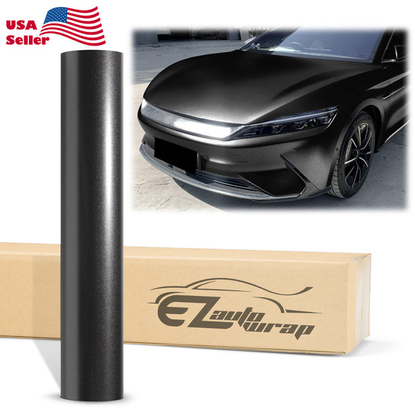 Heavy Metal Diamond Satin Midnight Black Vinyl Wrap