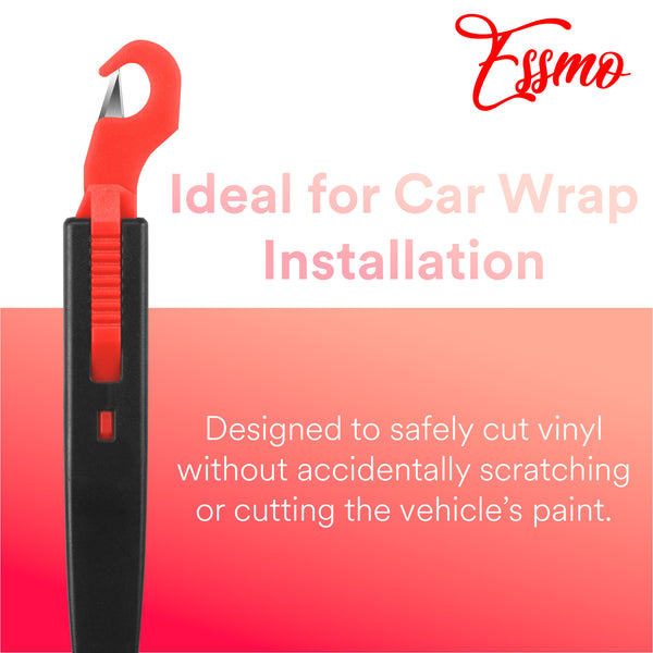 ESSMO Cutter Concealed Safety Hidden Blade Utility Knife for Cardboard, Film, Straps & Tape