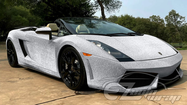 Ultra Diamond Glitter Matte Flat Silver Vinyl Wrap