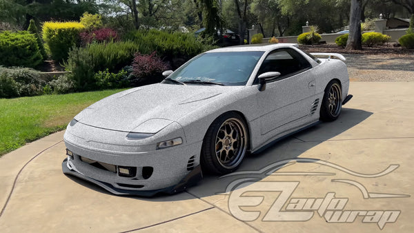 Ultra Diamond Glitter Matte Flat Silver Vinyl Wrap