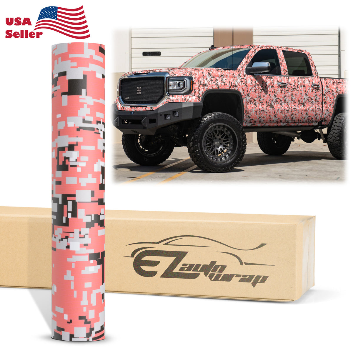 Camouflage Digital Orange Vinyl Wrap – EzAuto Wrap