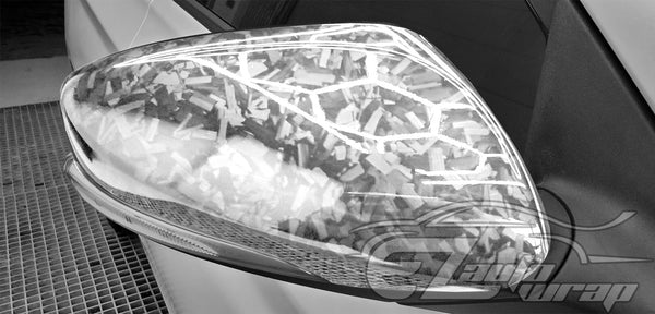 24K Chopped Forged Carbon Fiber Gloss Silver Vinyl Wrap
