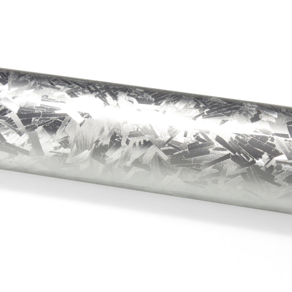 24K Chopped Forged Carbon Fiber Gloss Silver Vinyl Wrap