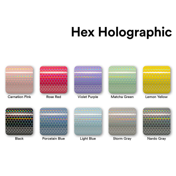 Hex Holographic Light Blue Rainbow Vinyl Wrap