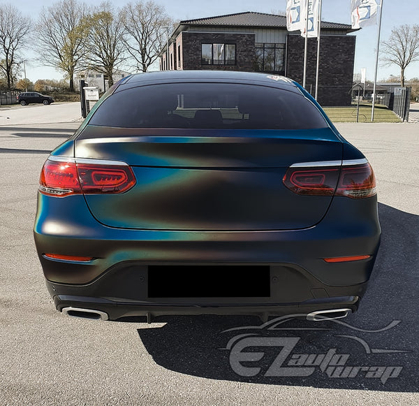 Laser Flip Satin Black Metallic Psychedelic Holographic Vinyl Wrap
