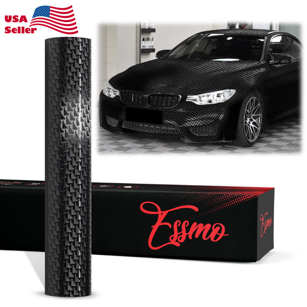 PET Squadron Carbon Fiber Satin Black Vinyl Wrap