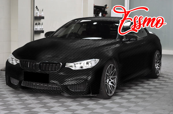 PET Squadron Carbon Fiber Satin Black Vinyl Wrap