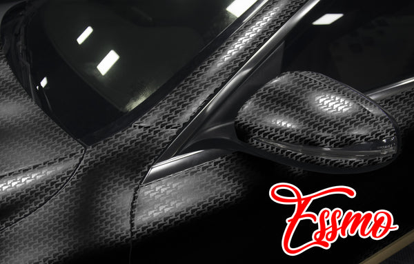 PET Squadron Carbon Fiber Satin Black Vinyl Wrap